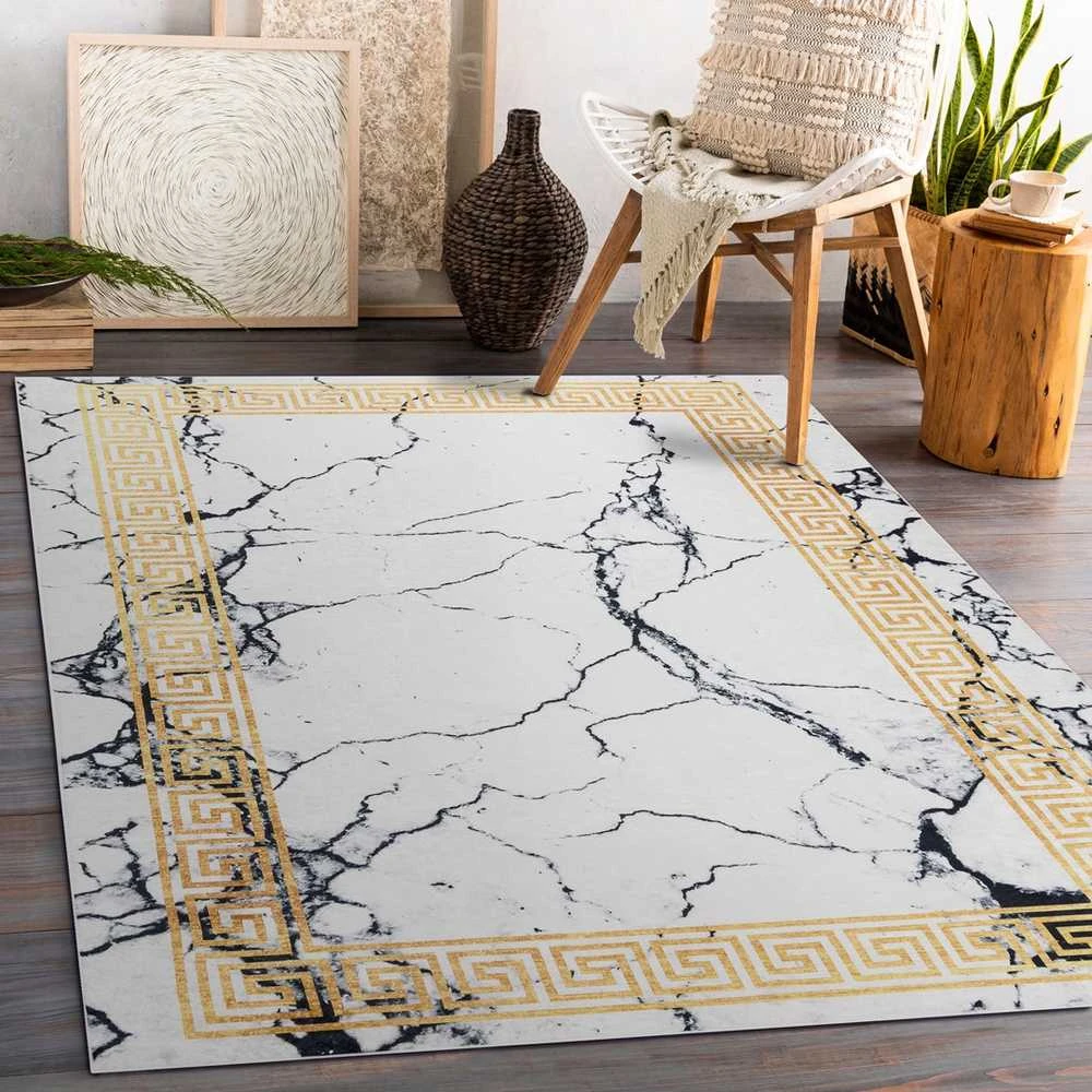 Style Kilimėlis ARLEN MARBLE4 spalva balta glamour stiliaus glamour 80x150 Hakano