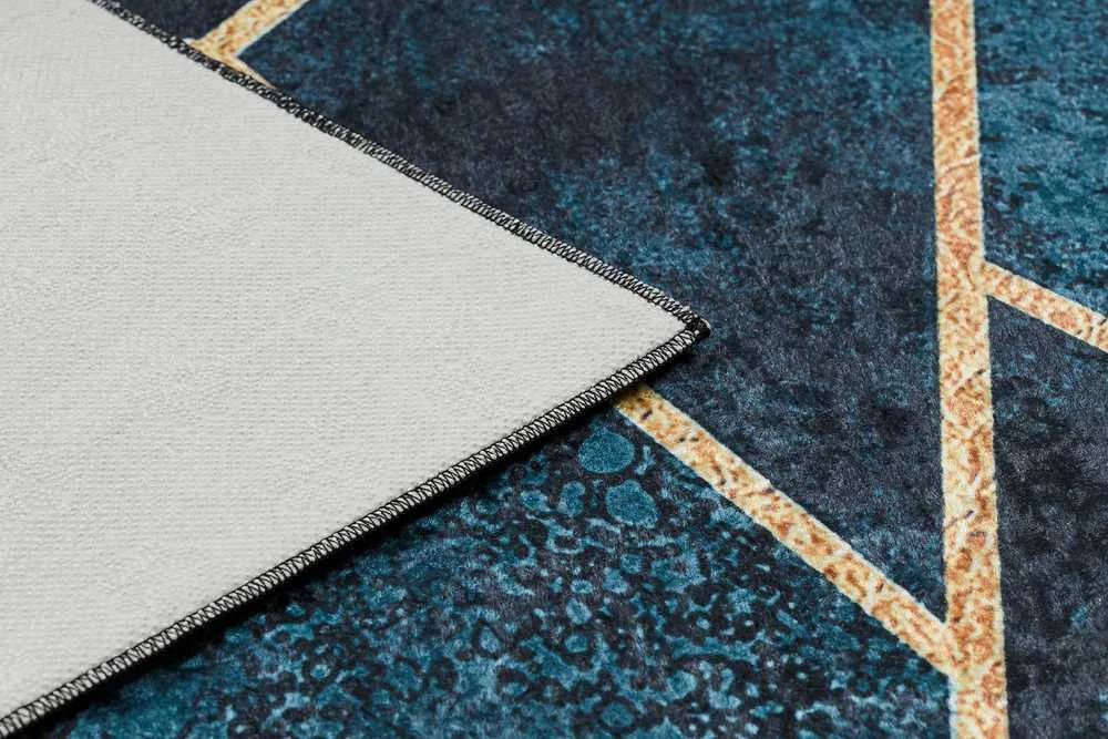 Dywany Uszczow Style Kilimėlis ARLEN MOSAIC spalvos tamsiai geometrinio stiliaus glamour 120x170 Hakano