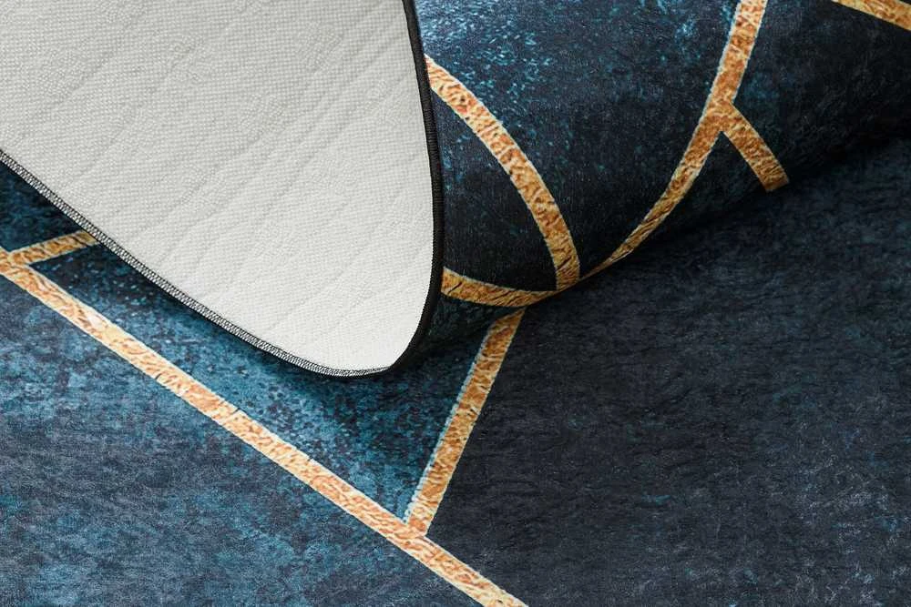 Dywany Uszczow Style Kilimėlis ARLEN MOSAIC spalvos tamsiai geometrinio stiliaus glamour 120x170 Hakano
