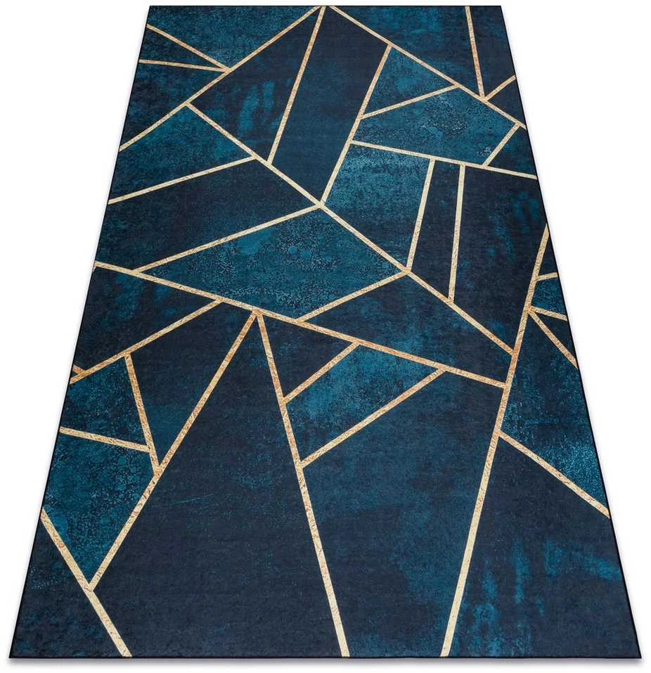 Dywany Uszczow Style Kilimėlis ARLEN MOSAIC spalvos tamsiai geometrinio stiliaus glamour 120x170 Hakano