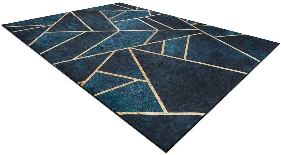 Dywany Uszczow Style Kilimėlis ARLEN MOSAIC spalvos tamsiai geometrinio stiliaus glamour 120x170 Hakano