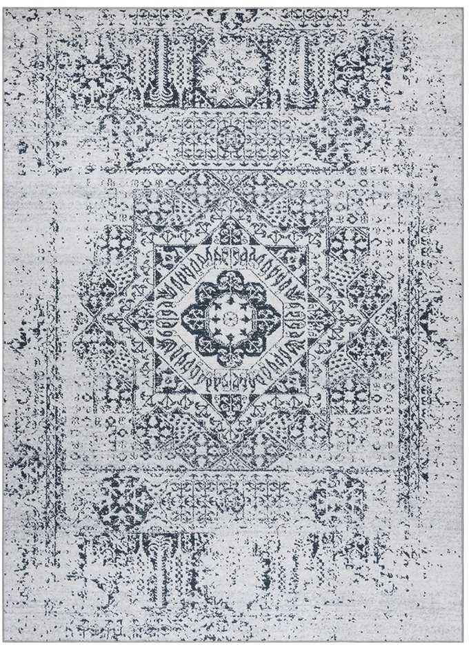 Vintage ARLEN ROSETTE kilimas, baltas, vintažinio stiliaus, 120x170, Hakano