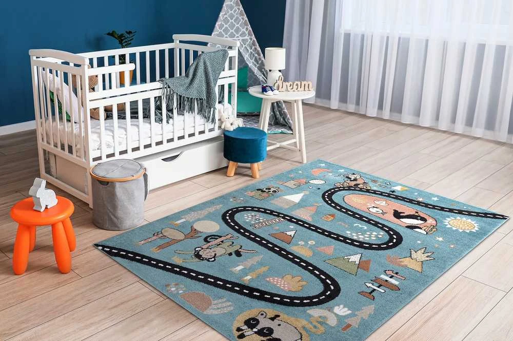 Blue Mėlyna Kilimėlis BEO ROUTE spalva mėlyna 80x150 Hakano