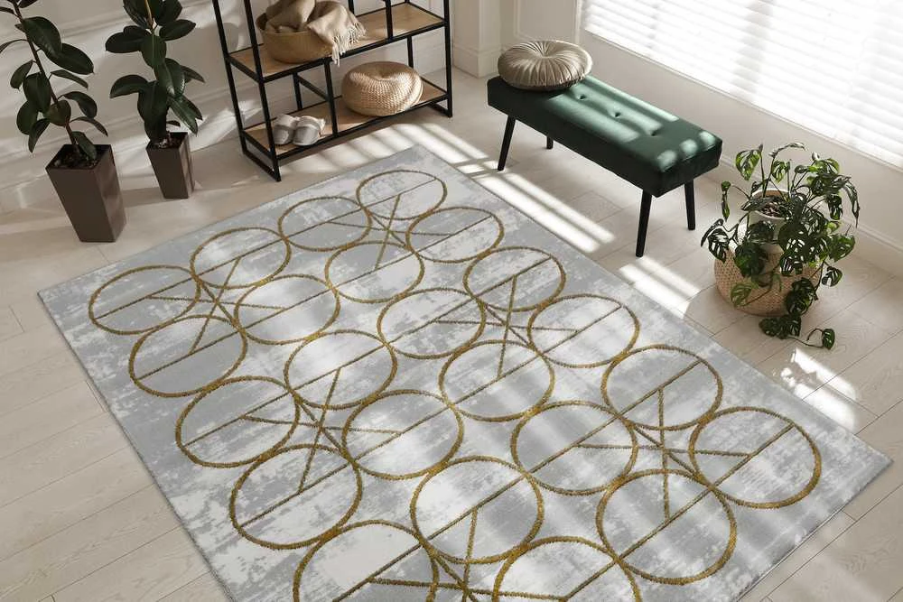 Kilimėlis ESTEMA CIRCLES spalvos kreminis 120x170 Hakano