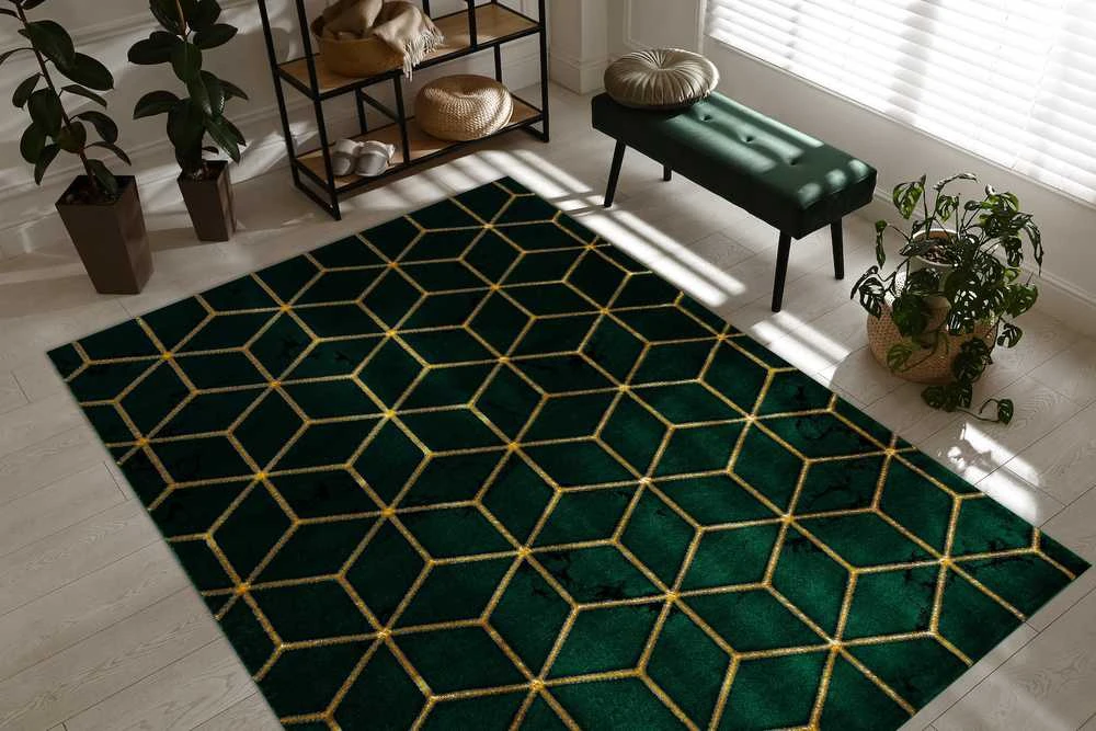 Kilimėlis ESTEMA CUBES spalvos buteliukas žalias 140x190 Hakano