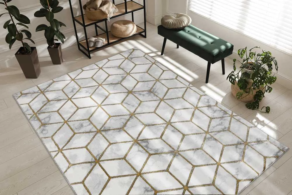Kilimėlis ESTEMA CUBES spalvos kreminis 140x190 Hakano