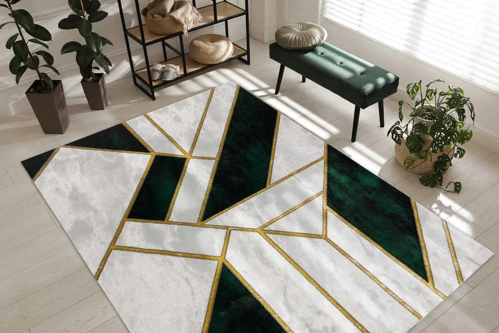 Kilimėlis ESTEMA MARBLE 3 spalvų buteliukas žalias 160x220 Hakano