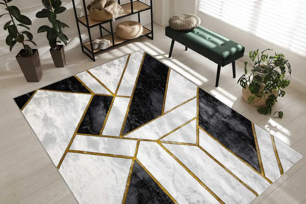 Kilimėlis ESTEMA MARBLE 3 spalvų juodas 80x150 Hakano