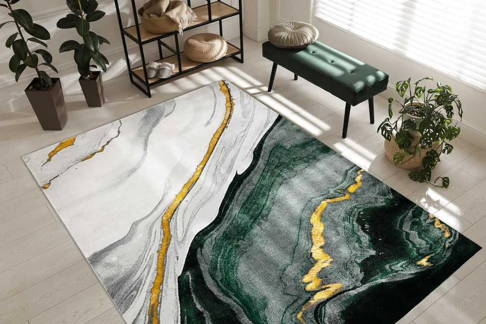 Kilimėlis ESTEMA MARBLE spalvos buteliukas žalias 140x190 Hakano