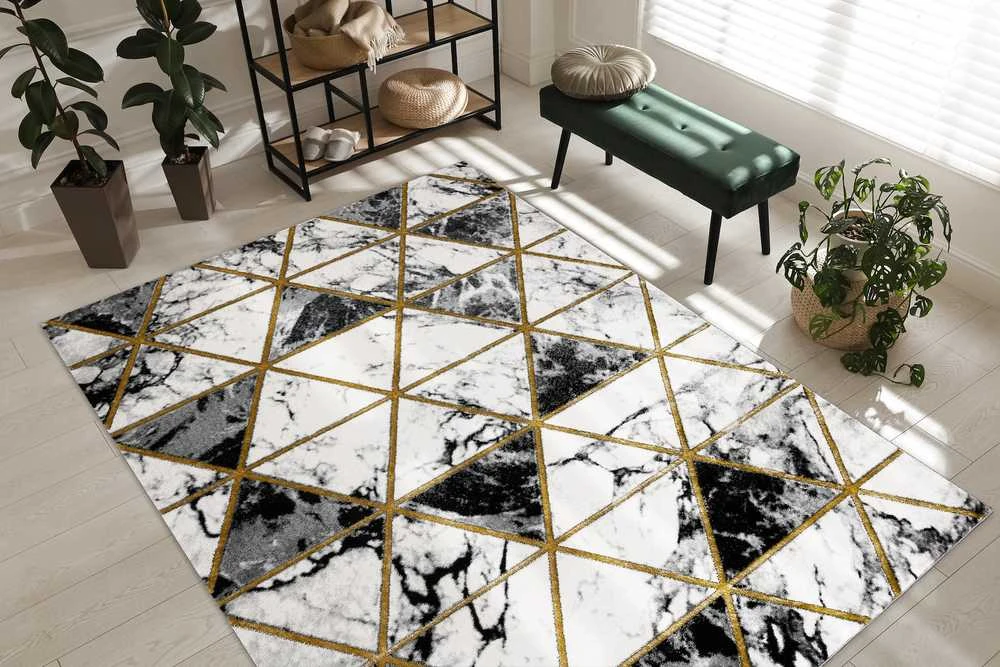 Kilimėlis ESTEMA MARBLETRIANGLES spalva juoda 80x150 Hakano