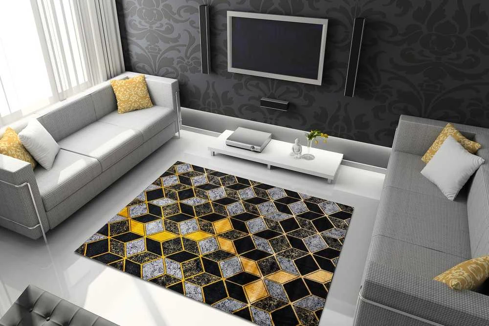 Kilimėlis MOSSE GLAM spalvos juodas 140x190 Hakano
