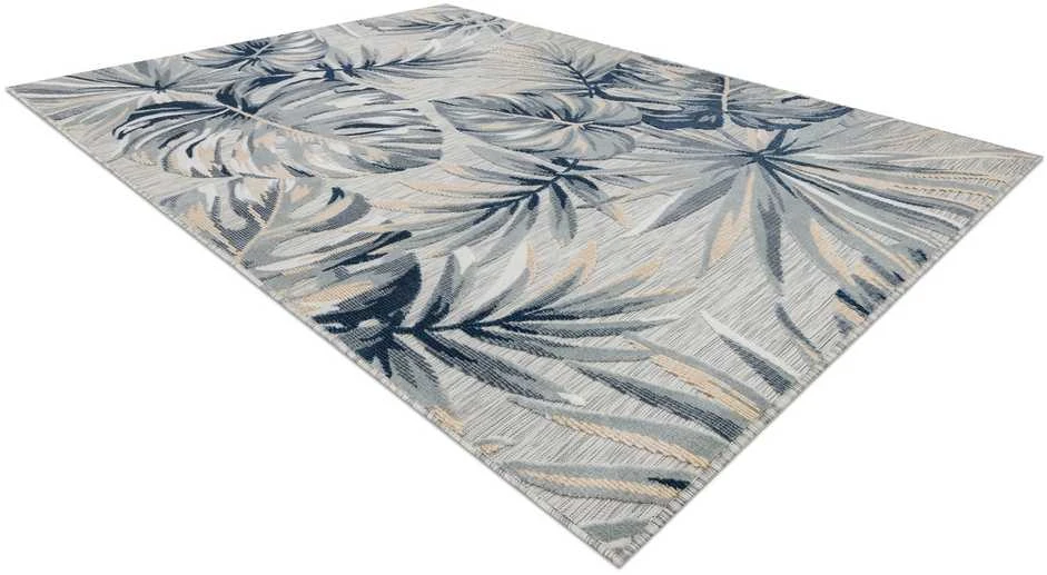Style Kilimėlis ORLA MONSTERA 2 spalvų pilkas daržovių tropinio stiliaus 157x220 Hakano