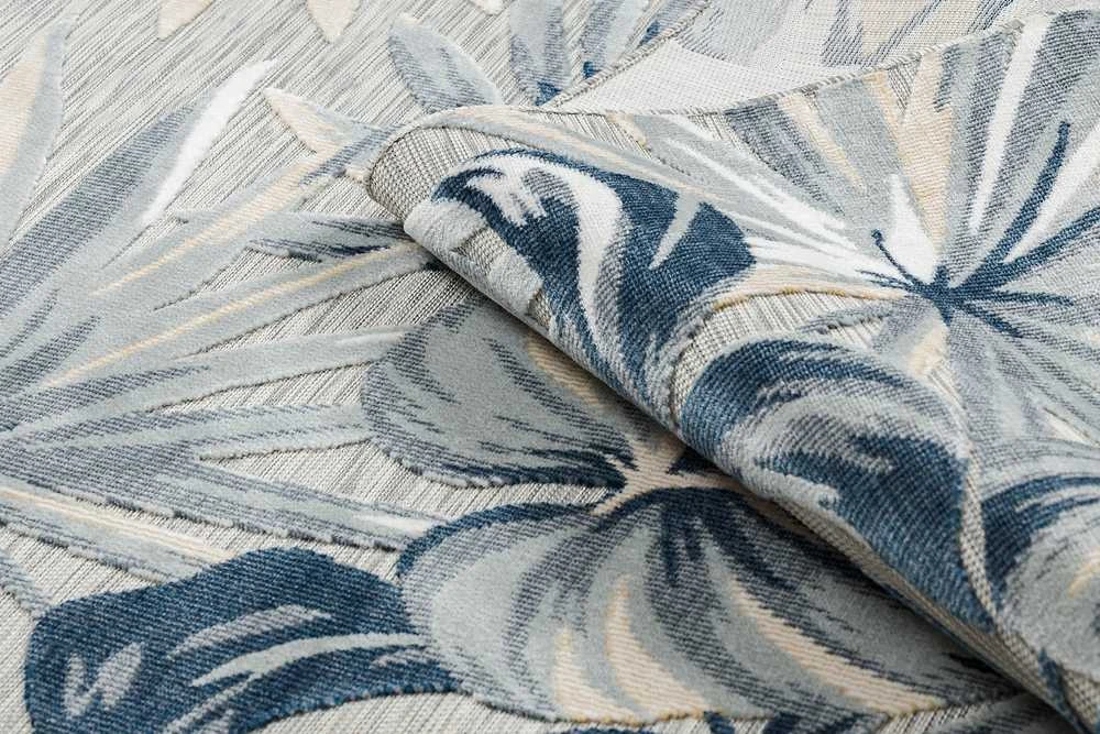 Style Kilimėlis ORLA MONSTERA 2 spalvų pilkas daržovių tropinio stiliaus 157x220 Hakano