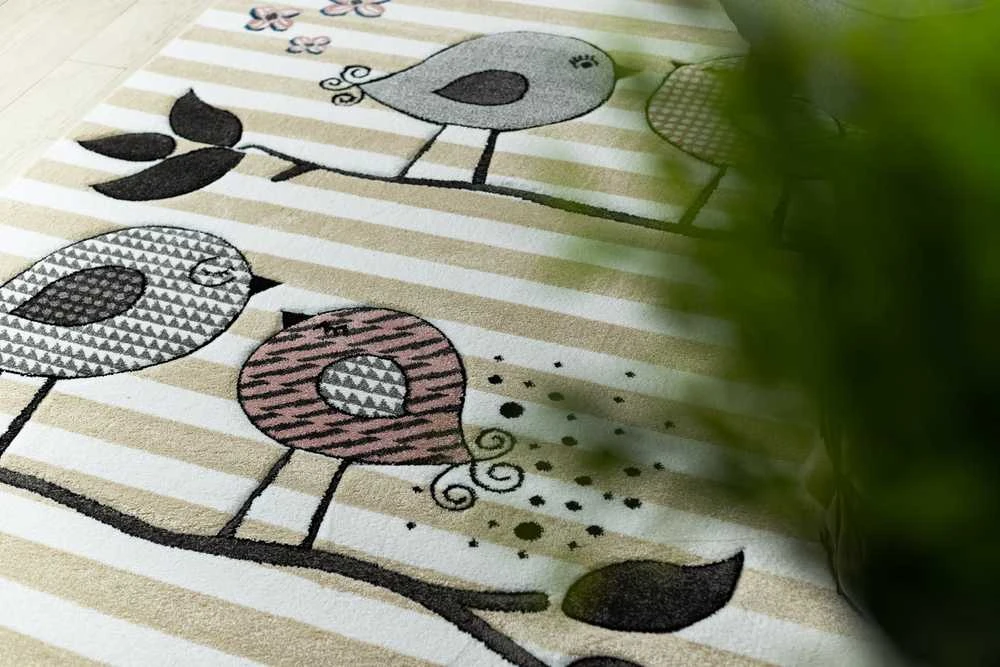 Kilimėlis TINIES BIRDS spalvos kreminis 120x170 Hakano