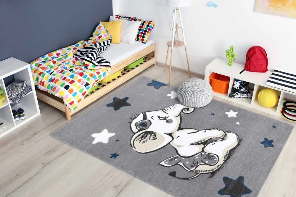 Rug TINIES ELEPHANT color pilka 120x170 Hakano