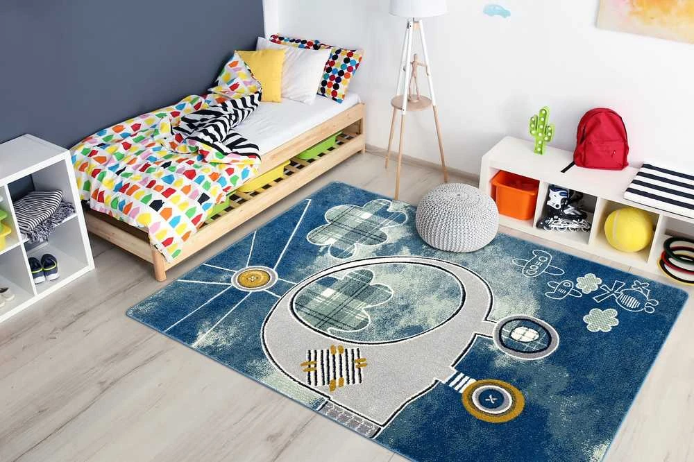 Blue Mėlyna Kilimėlis TINIES HELICOPTER spalva mėlyna 80x150 Hakano