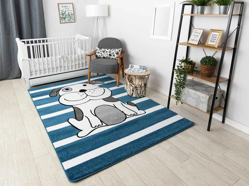 Blue Mėlyna Kilimėlis TINIES PUPPY mėlyna spalva 160x220 Hakano