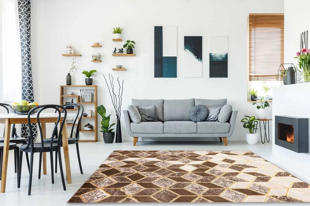 Kilimėlis TREX GEOMETRIC smėlio spalvos 140x190 Hakano