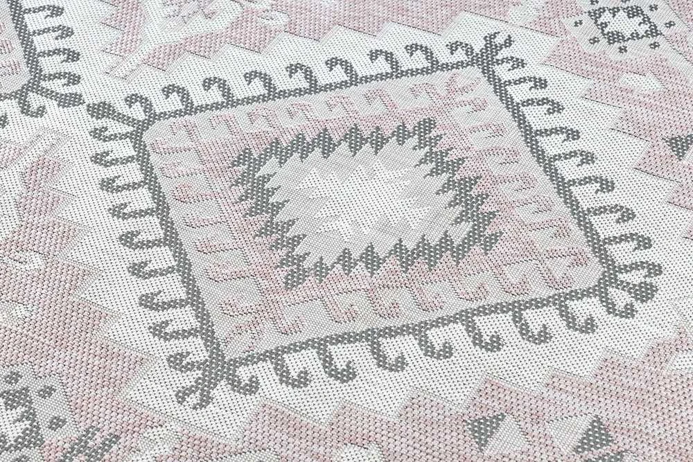 Pink Rožinė Kilimėlis VINEA AZTEC spalvos pudra rožinė 80x150 Hakano