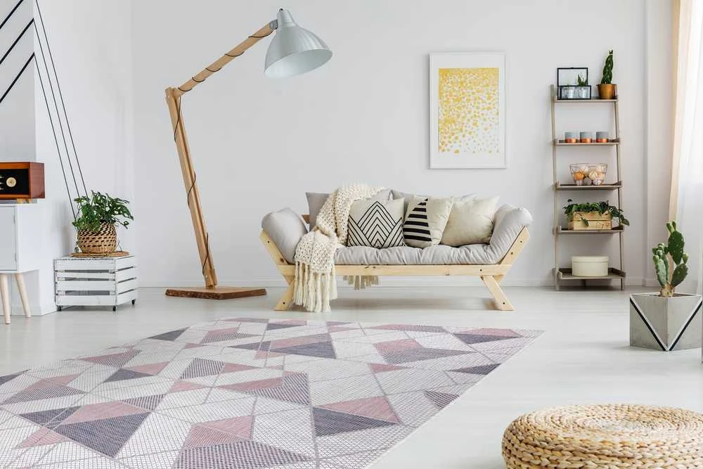 Kilimėlis VINEA GEOMETRIC2 spalvos kreminis 140x190 Hakano