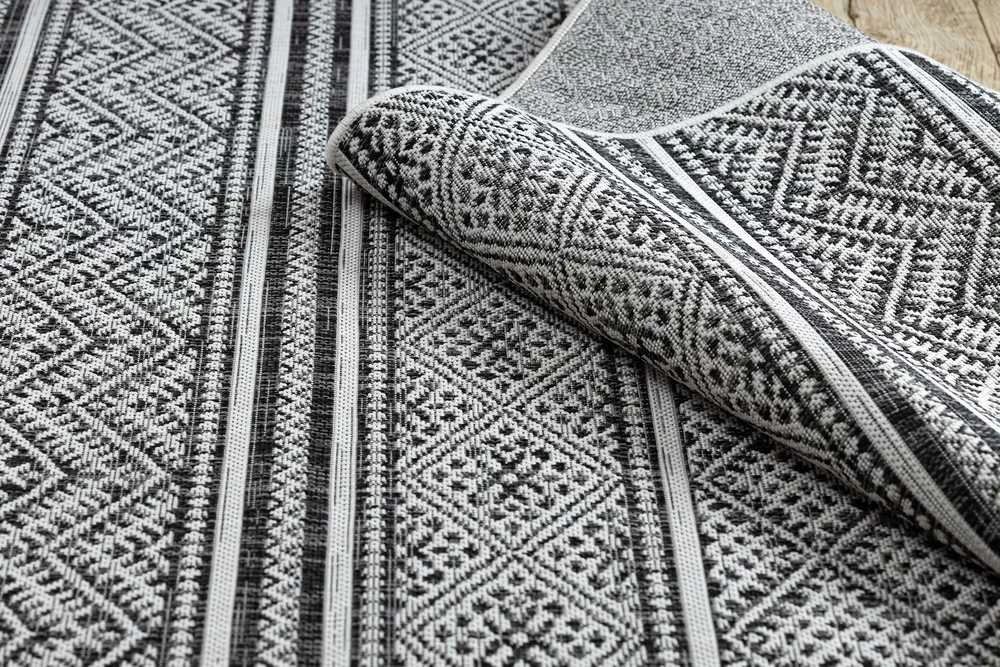 Style Kilimėlis VINEA spalvos juodas boho stiliaus 140x190 Hakano