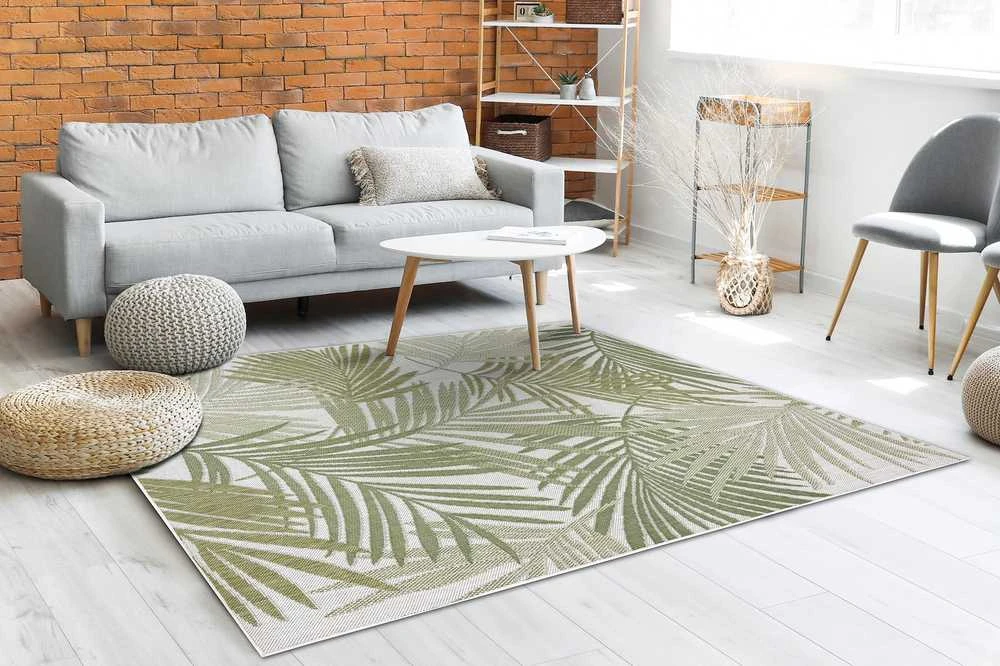 Style Kilimėlis VINEA spalvos žalias stiliaus tropinis 80x150 Hakano