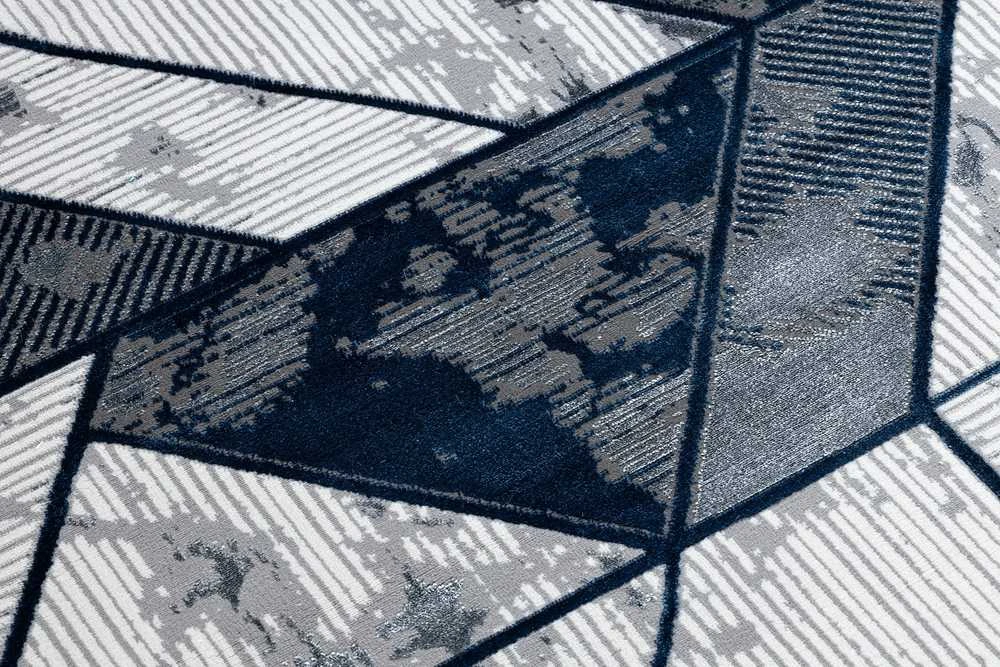 Blue Mėlyna Kilimėlis WELLI GEOMETRIC 2 spalvų mėlynas 120x170 Hakano