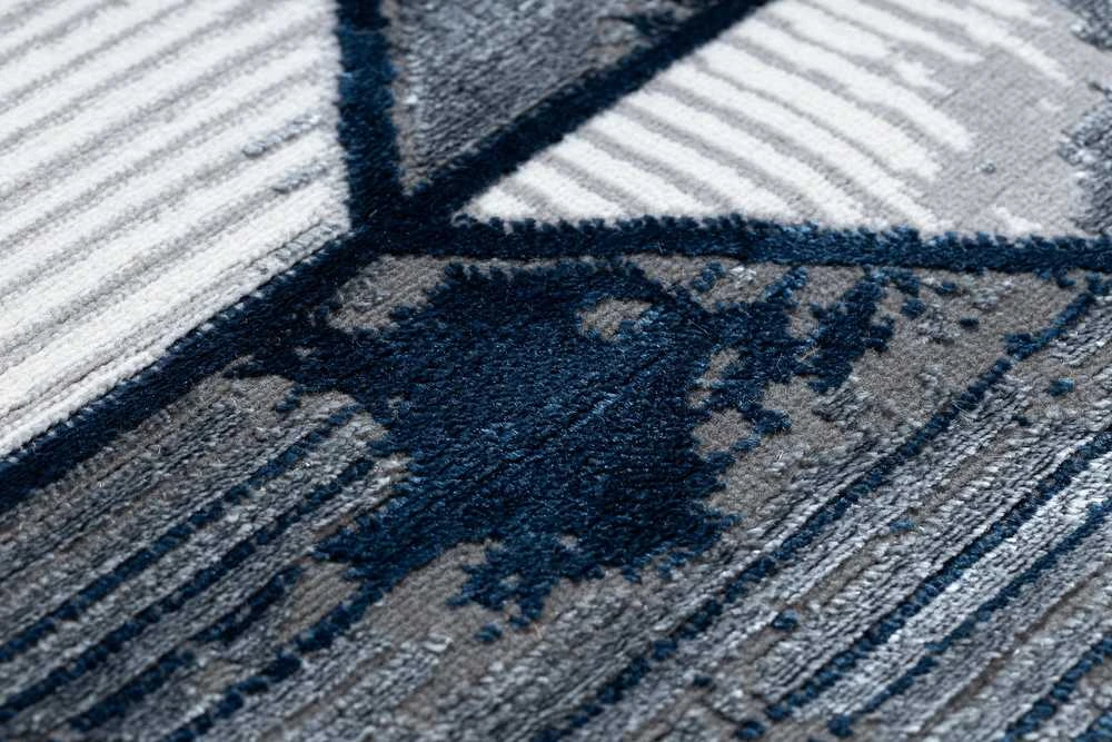 Blue Mėlyna Kilimėlis WELLI GEOMETRIC 2 spalvų mėlynas 160x220 Hakano