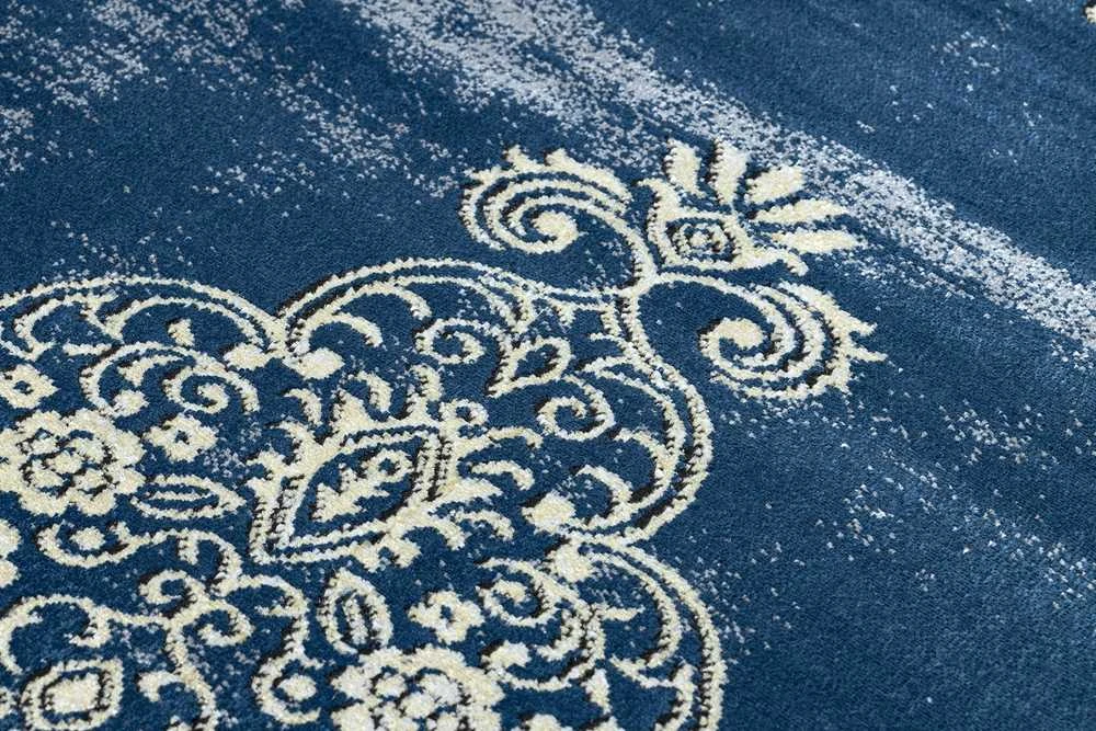 Dywan WELLI ORNAMENT 3 spalva tamsiai mėlyna 160x220 Hakano