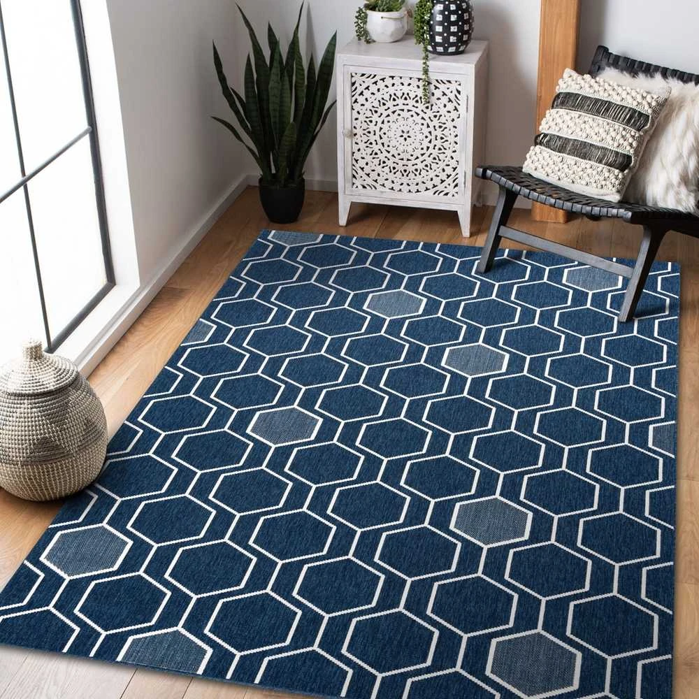 Blue Mėlyna Kilimėlis WINK HEXAGON spalva mėlyna 80x150 Hakano