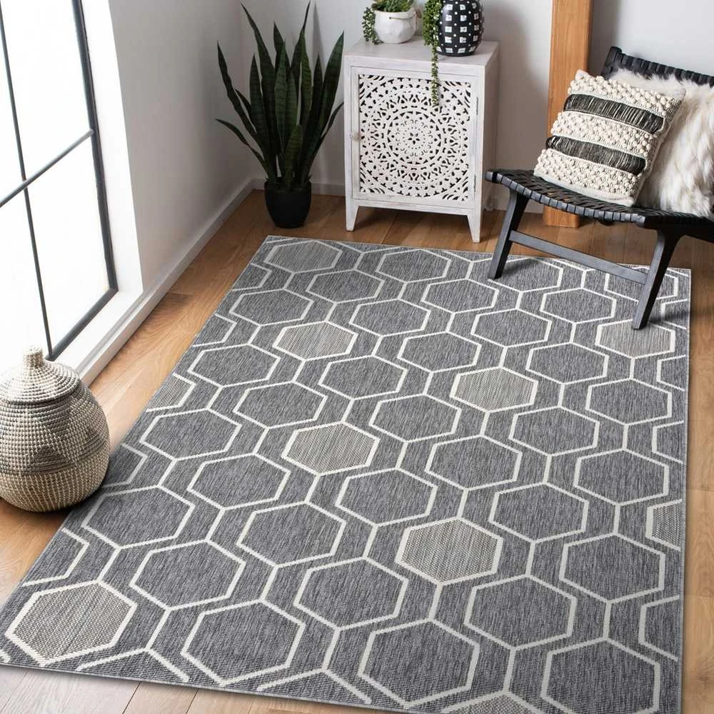 Rug WINK HEXAGON color pilka 120x170 Hakano