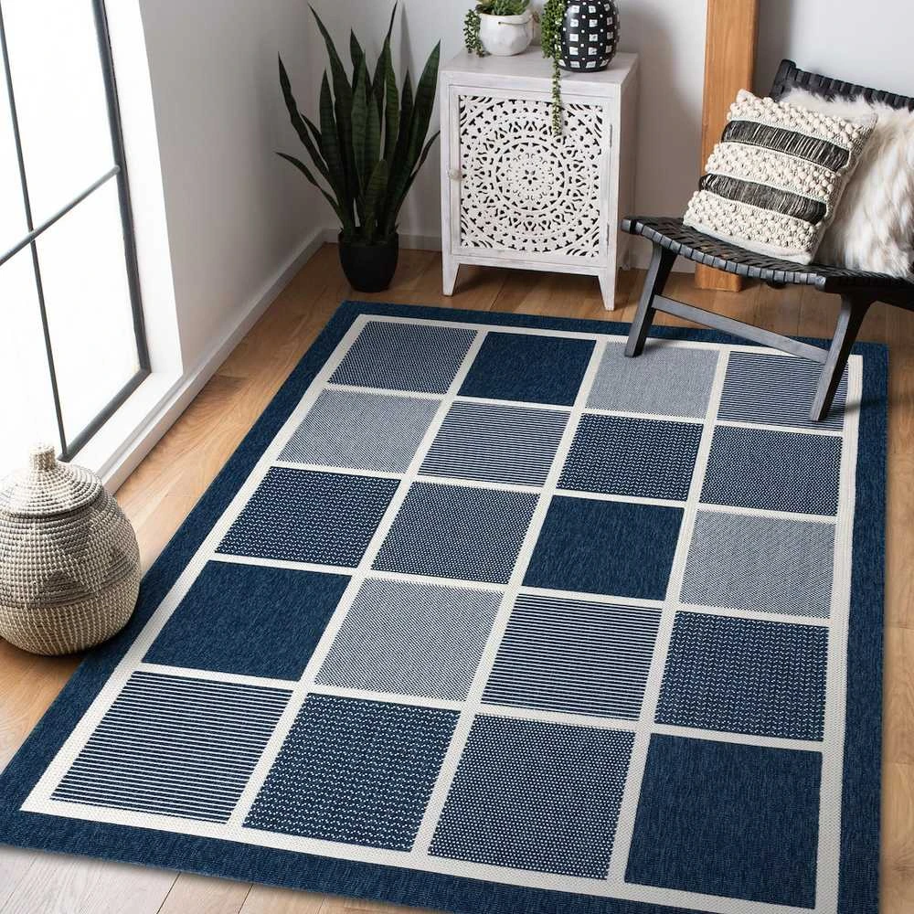 Dywan WINK SQUARES spalva mėlyna 80x150 Hakano