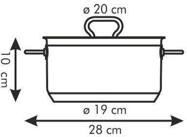 PLIENINIS PUODAS SU DANGIU PROFI TESCOMA 20cm 3l