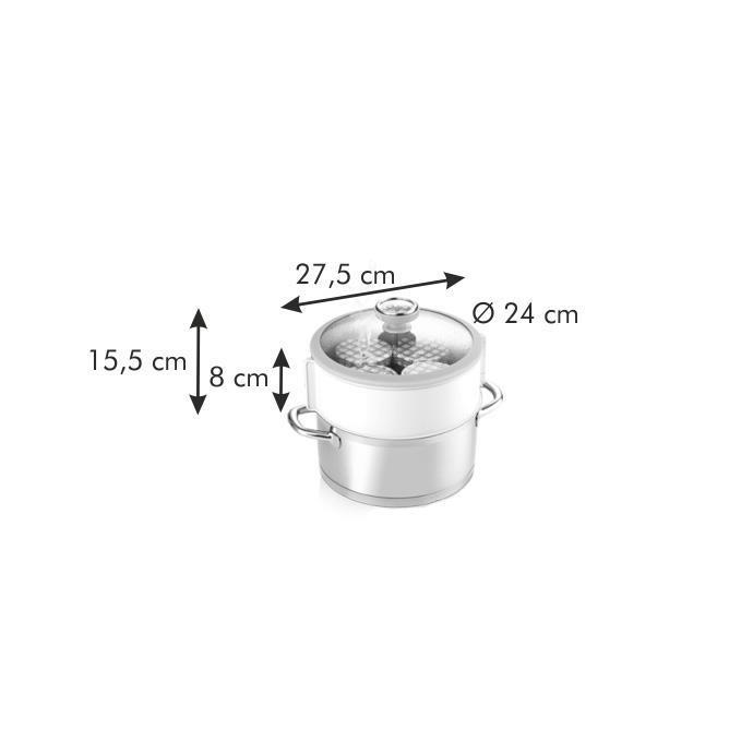 TESCOMA ADAPTERŲ RINKINYS PRODUKTŲ PASTRAVIMUI SU TERMOMETRA Ø 24cm