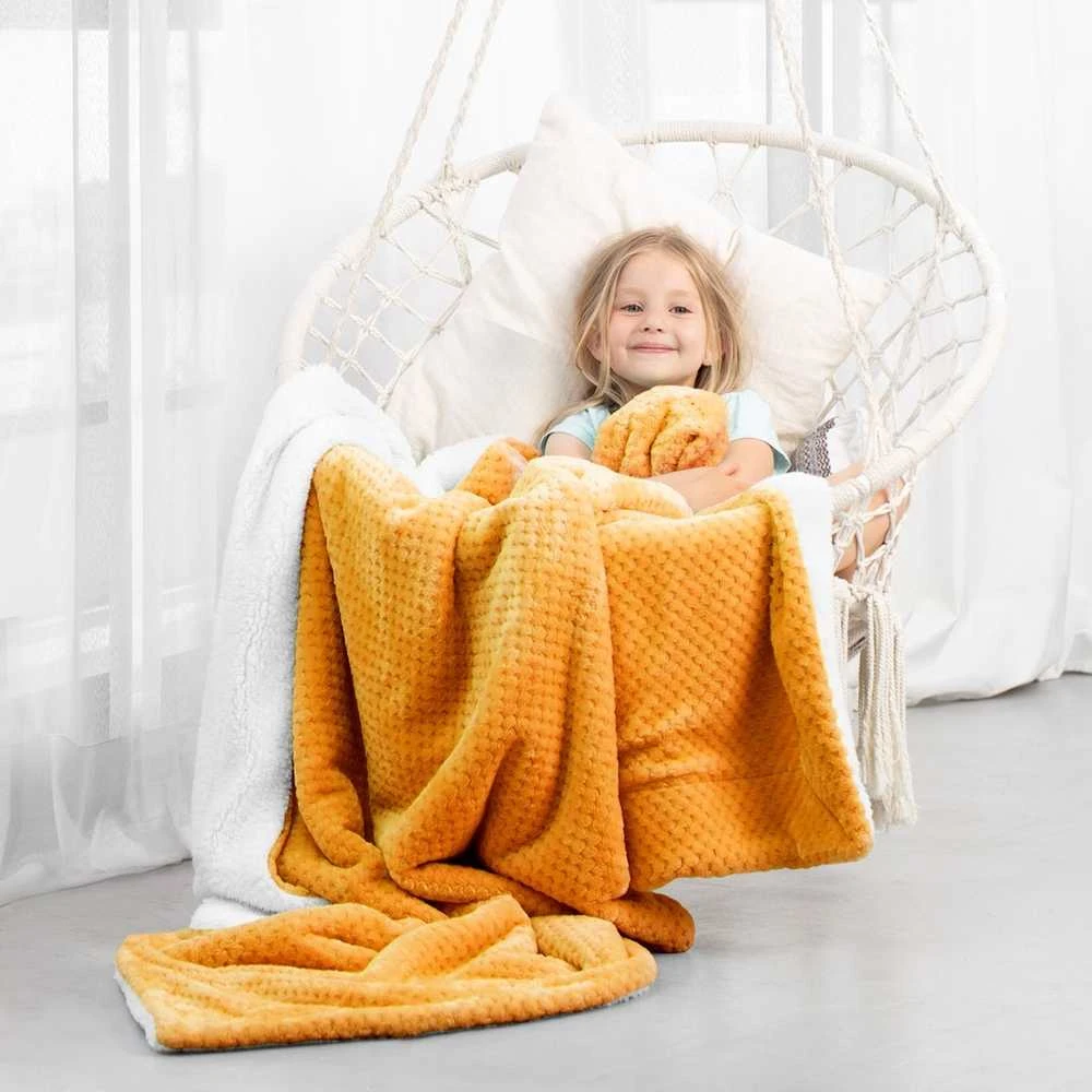 AmeliaHome Pledas SHLEEPY, 220x240 cm, spalva: oranžinė/balta