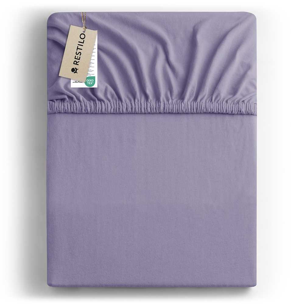 DecoKing Violetinė paklodė su guma Amber AmeliaHome 180–200 × 200 + 30 cm