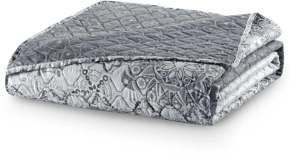 Dvipusė lovatiesė DecoKing ALHAMBRA 170x270 cm, pilkos/baltos spalvos