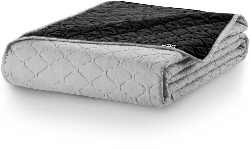 Lovatiesė DecoKing Axel, 200x220 cm, spalva: sidabro / juoda