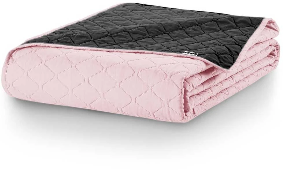 DecoKing Lovatiesė 260 × 280 cm, rožinė ir tamsiai pilka