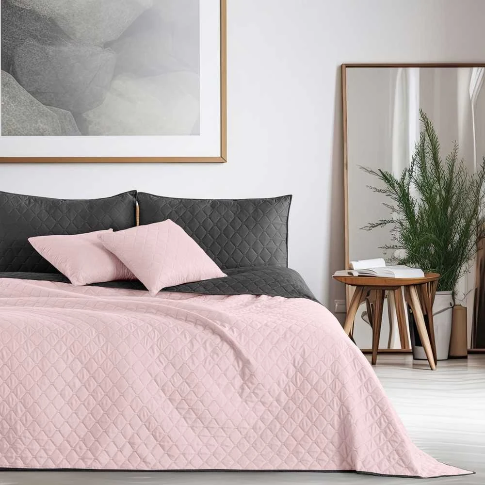 DecoKing Lovatiesė 260 × 280 cm, rožinė ir tamsiai pilka