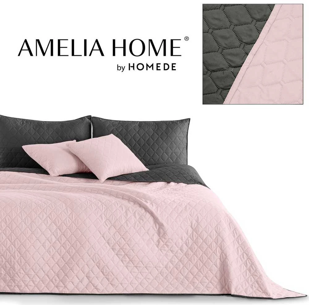 DecoKing Lovatiesė 260 × 280 cm, rožinė ir tamsiai pilka