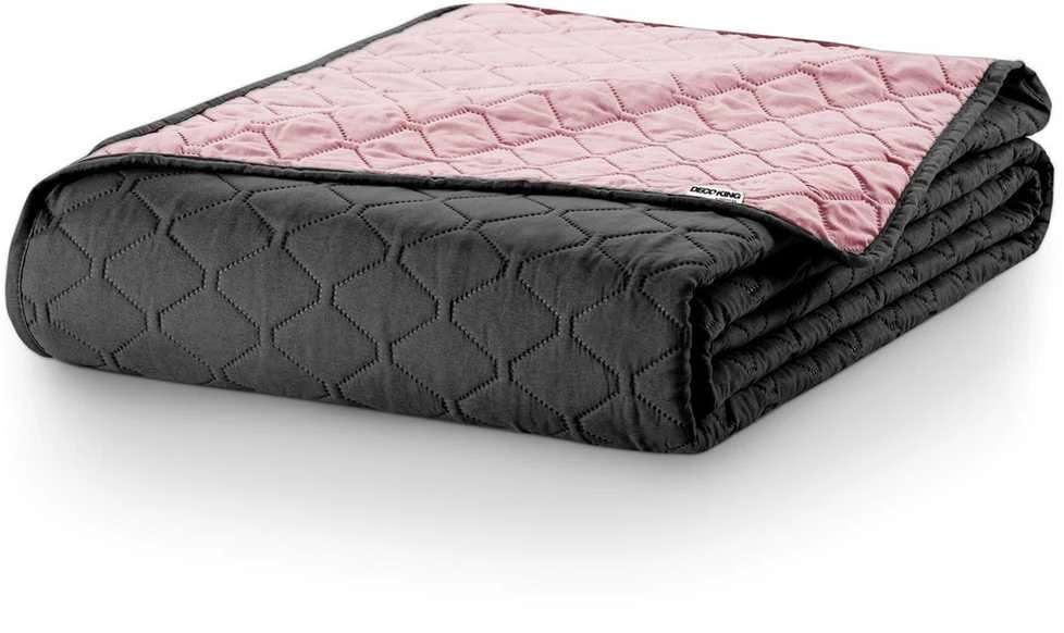 DecoKing Lovatiesė 260 × 280 cm, rožinė ir tamsiai pilka