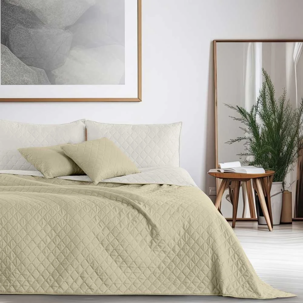 DecoKing Lovatiesė 240 × 260 cm, smėlio ir balta,