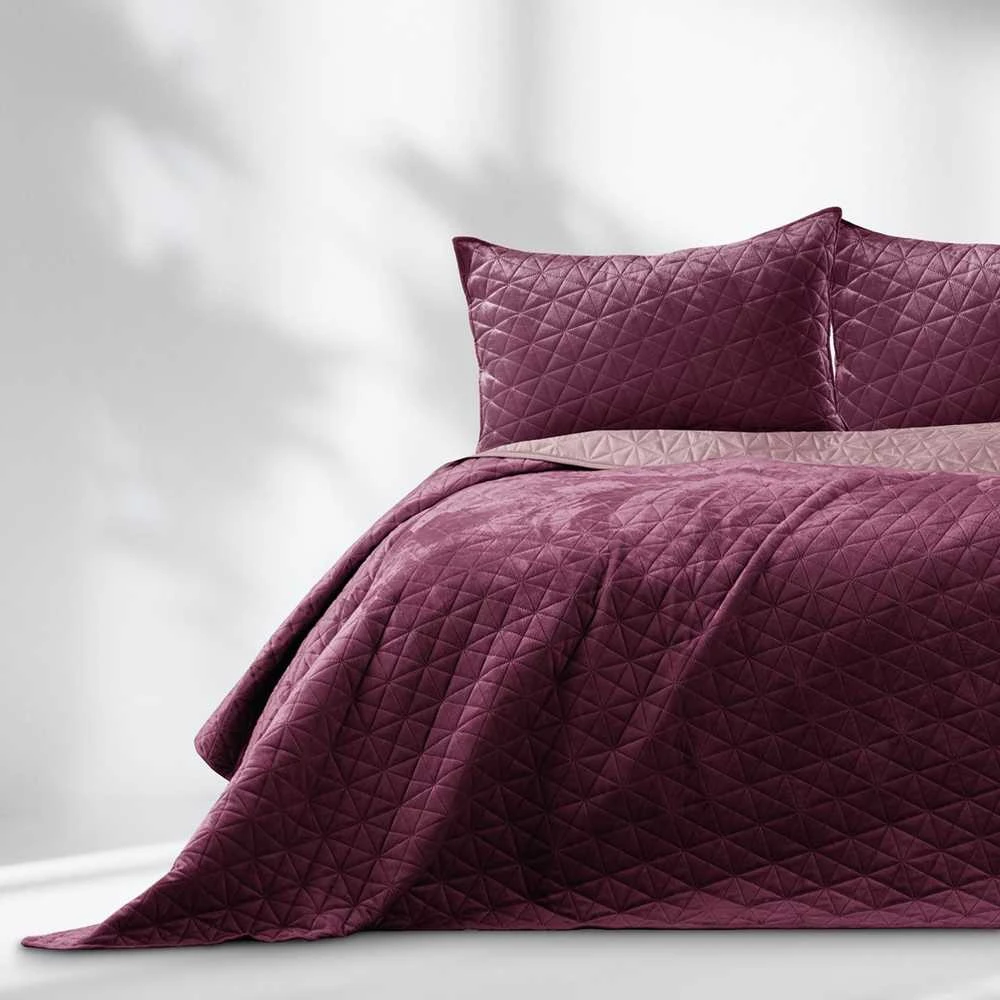 AmeliaHome Lovatiesė 220 × 240 cm, raudona ir violetinė