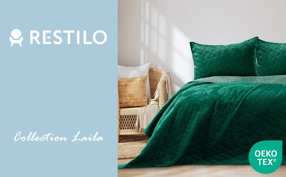 AmeliaHome Lovatiesė 240 × 260 cm, tamsiai žalia ir žalsvai turkio AH