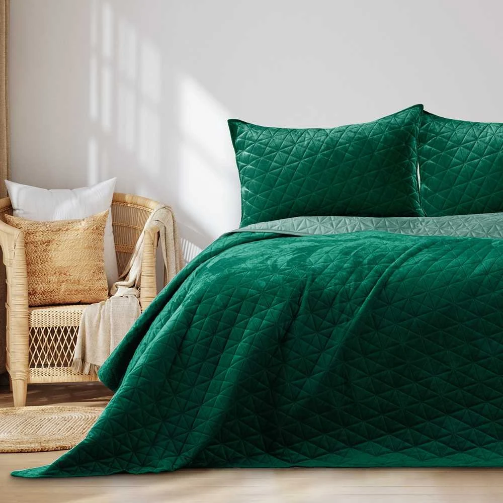 AmeliaHome Lovatiesė 220 × 240 cm, tamsiai žalia ir žalia