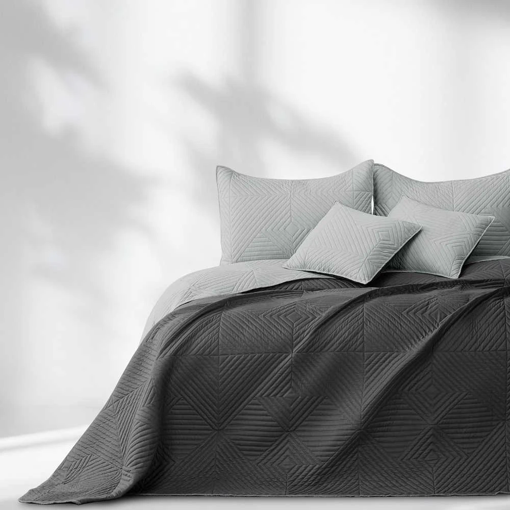 RESTILO SOFTA bedspread, steel pilkas, plain, classic style, microfibre, 200 x 220 cm