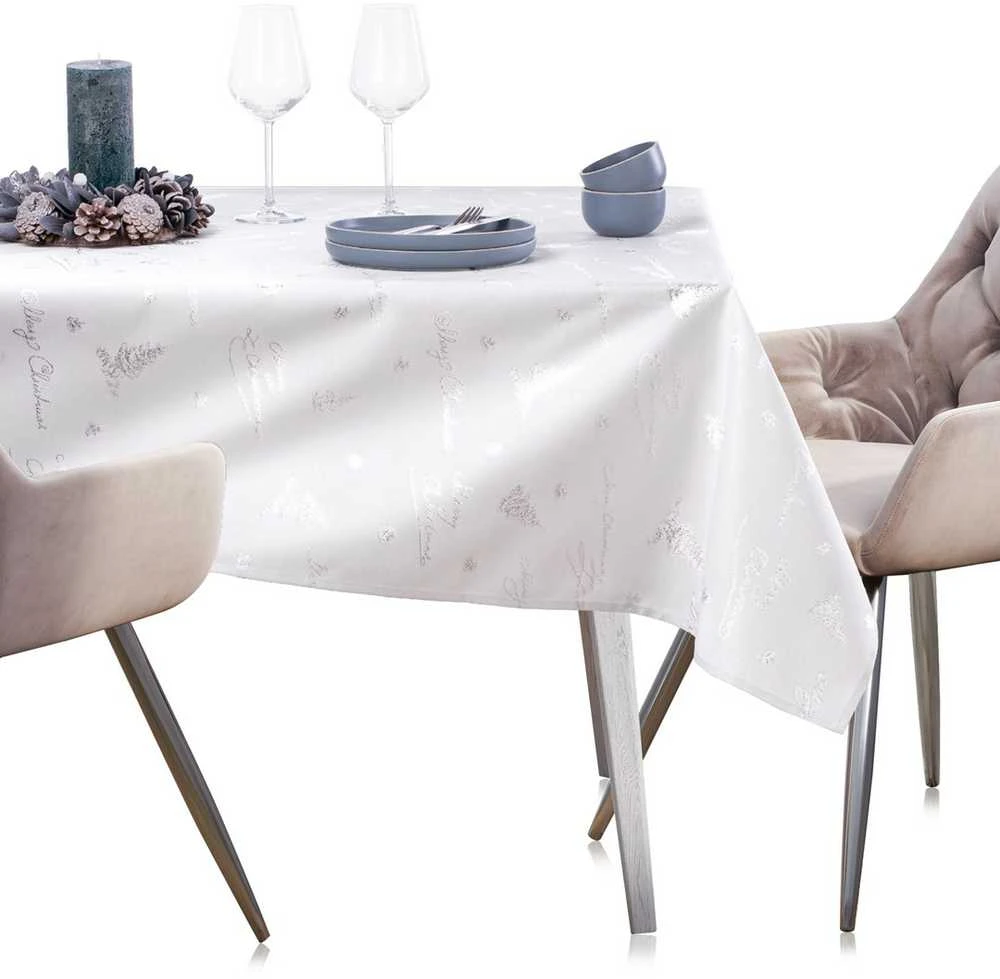 AmeliaHome TCLOTH/AH/CHRISTMASEVE/HMD/Sidabrinis/80X80