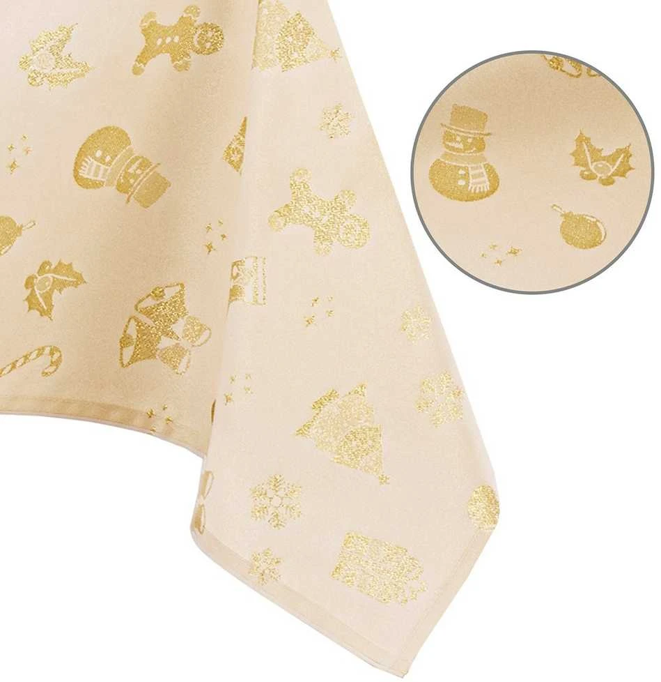 AmeliaHome TCLOTH/AH/CHRISTMASSTORY/HMD/GOLD/40X120