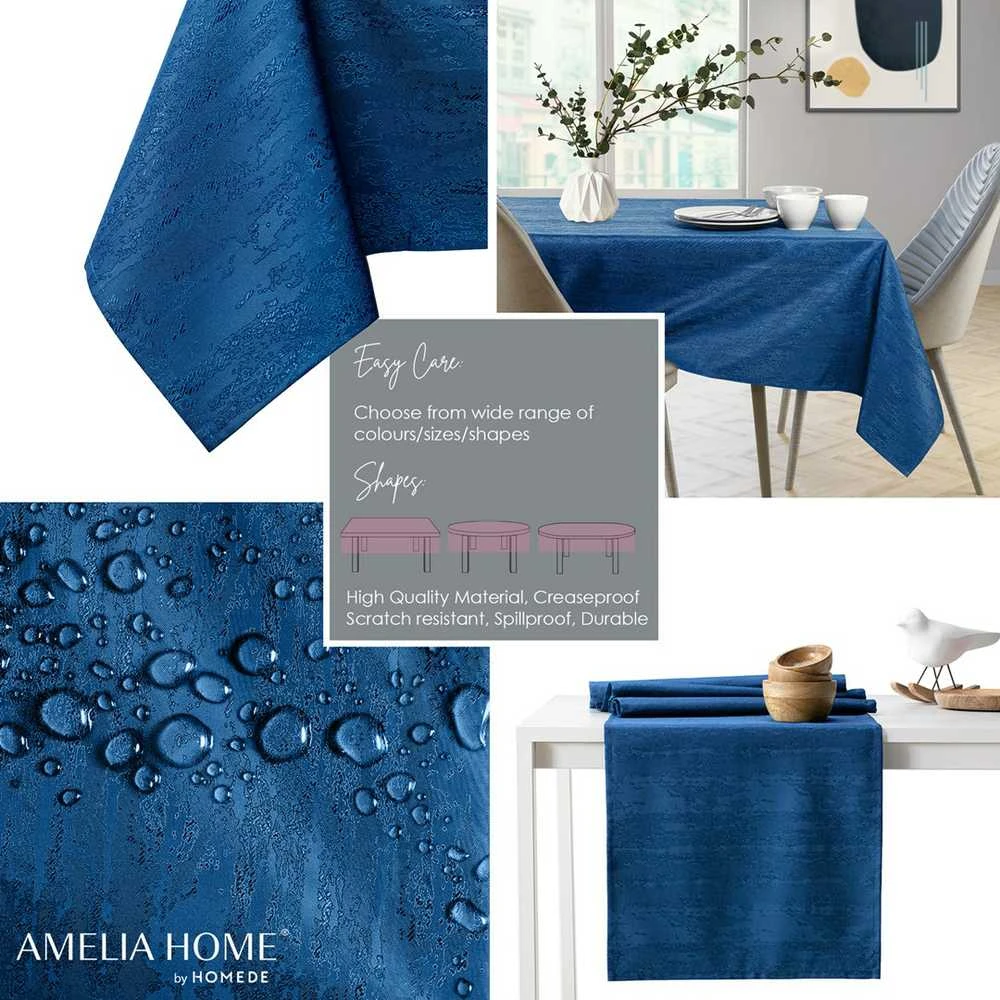 AmeliaHome Staltiesė 140×340 cm tamsiai mėlyna AH VESTA
